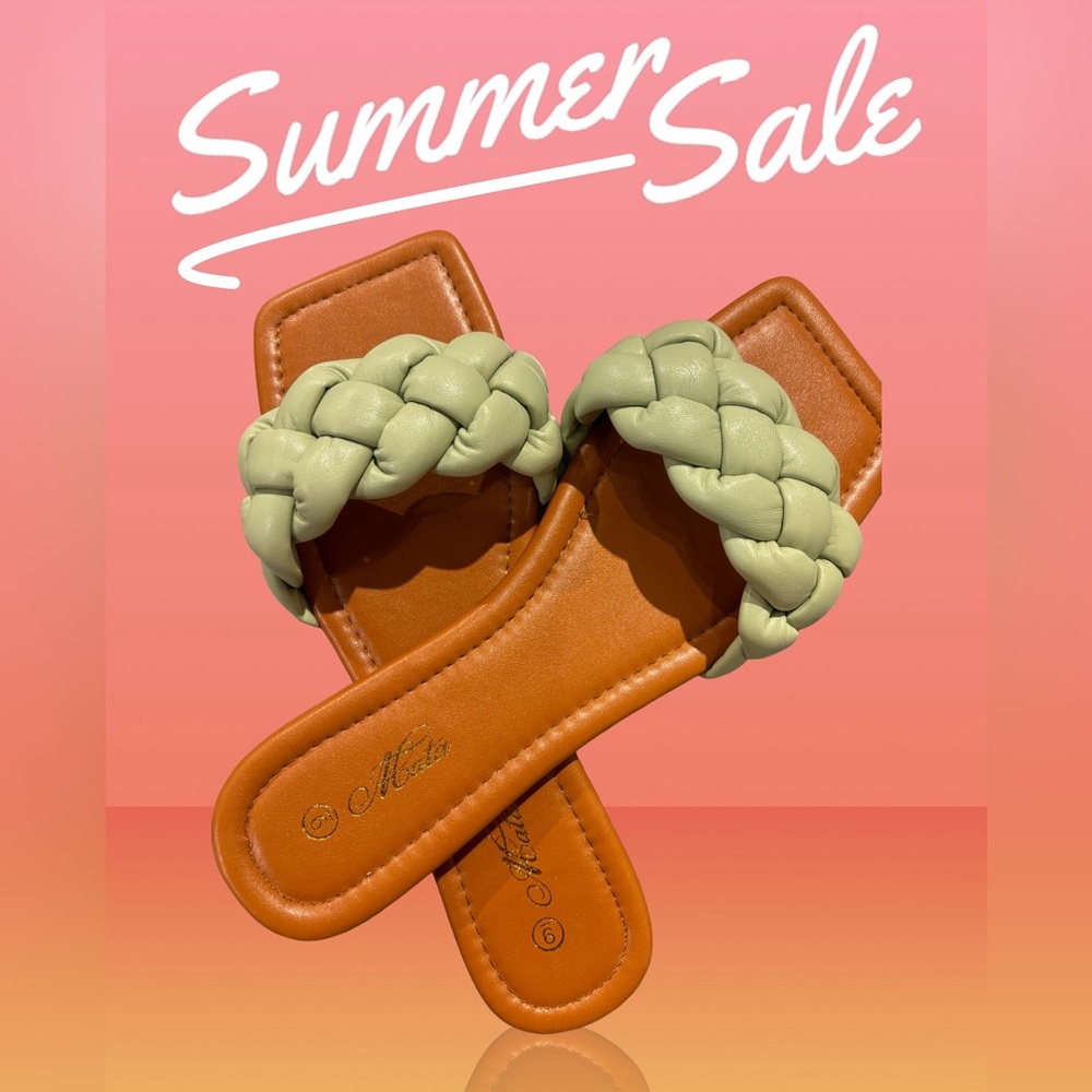 Mint Braided Slide